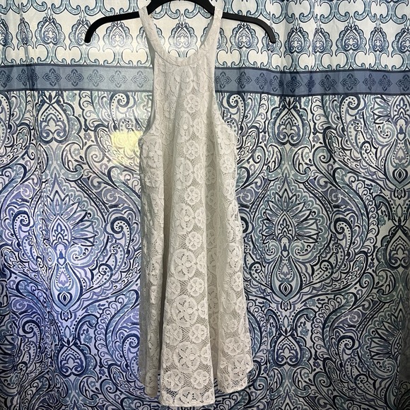 Lilly Pulitzer White Quinn Halter Swing Dress Sz XXS Lace Sand Dollar Key  Hole